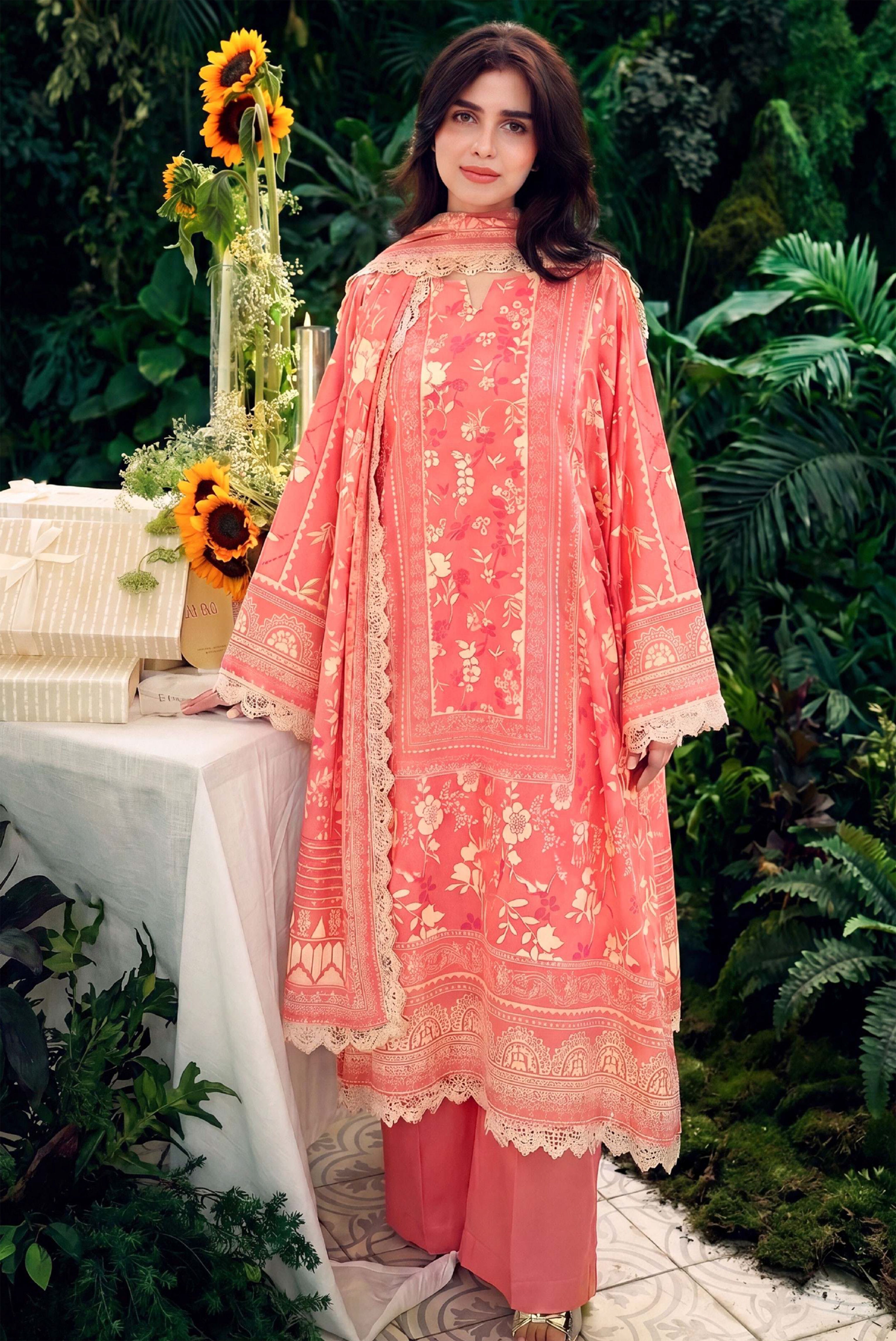 Printed Lawn 3PC Suit Summer Collection 2026 D-1