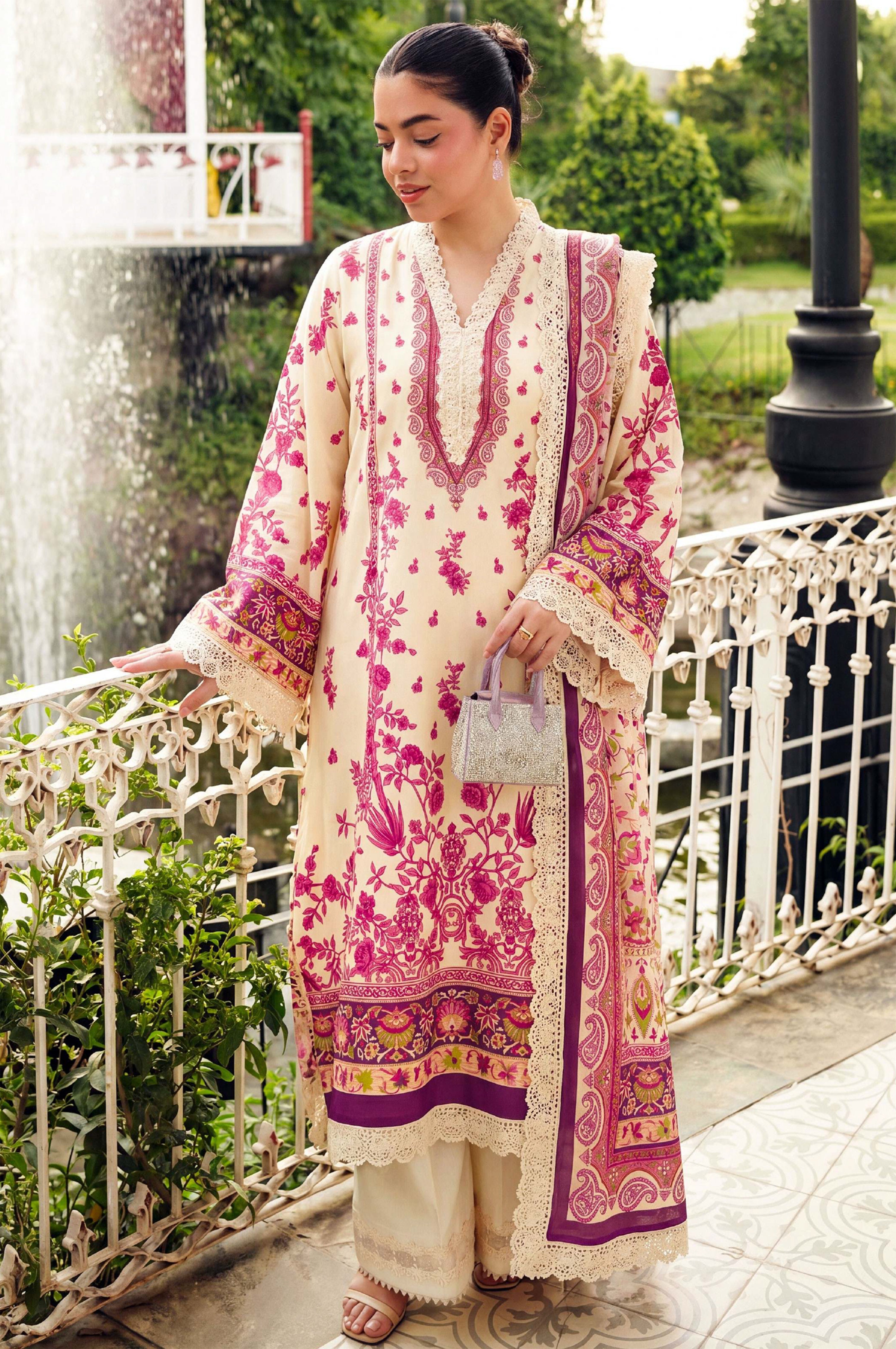 Printed Lawn 3PC Suit Summer Collection 2026 D-7