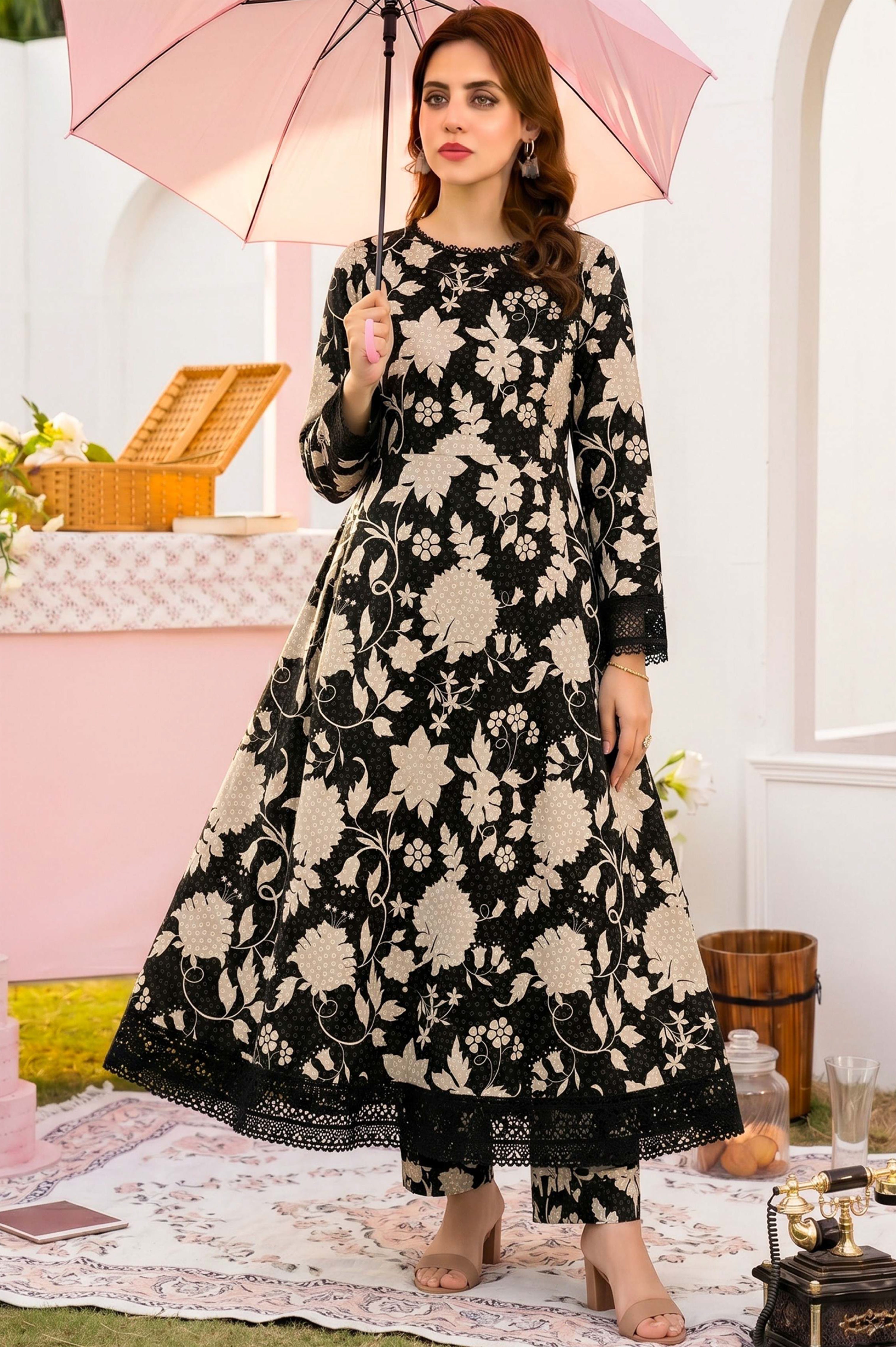 Fashionik Digital Printed Superior Lawn 2PC Unstitched Suit D-18