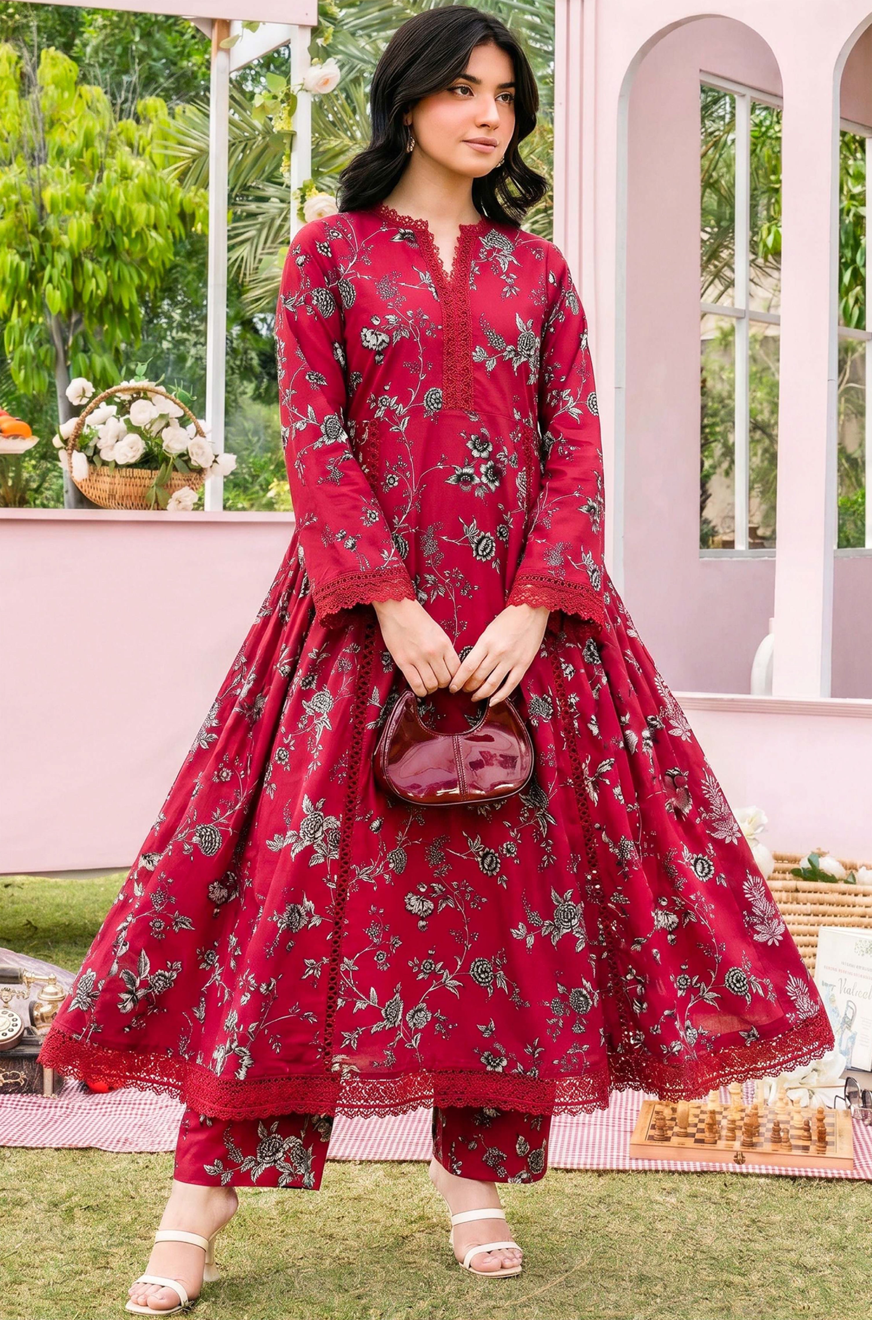 Fashionik Digital Printed Superior Lawn 2PC Unstitched Suit D-01