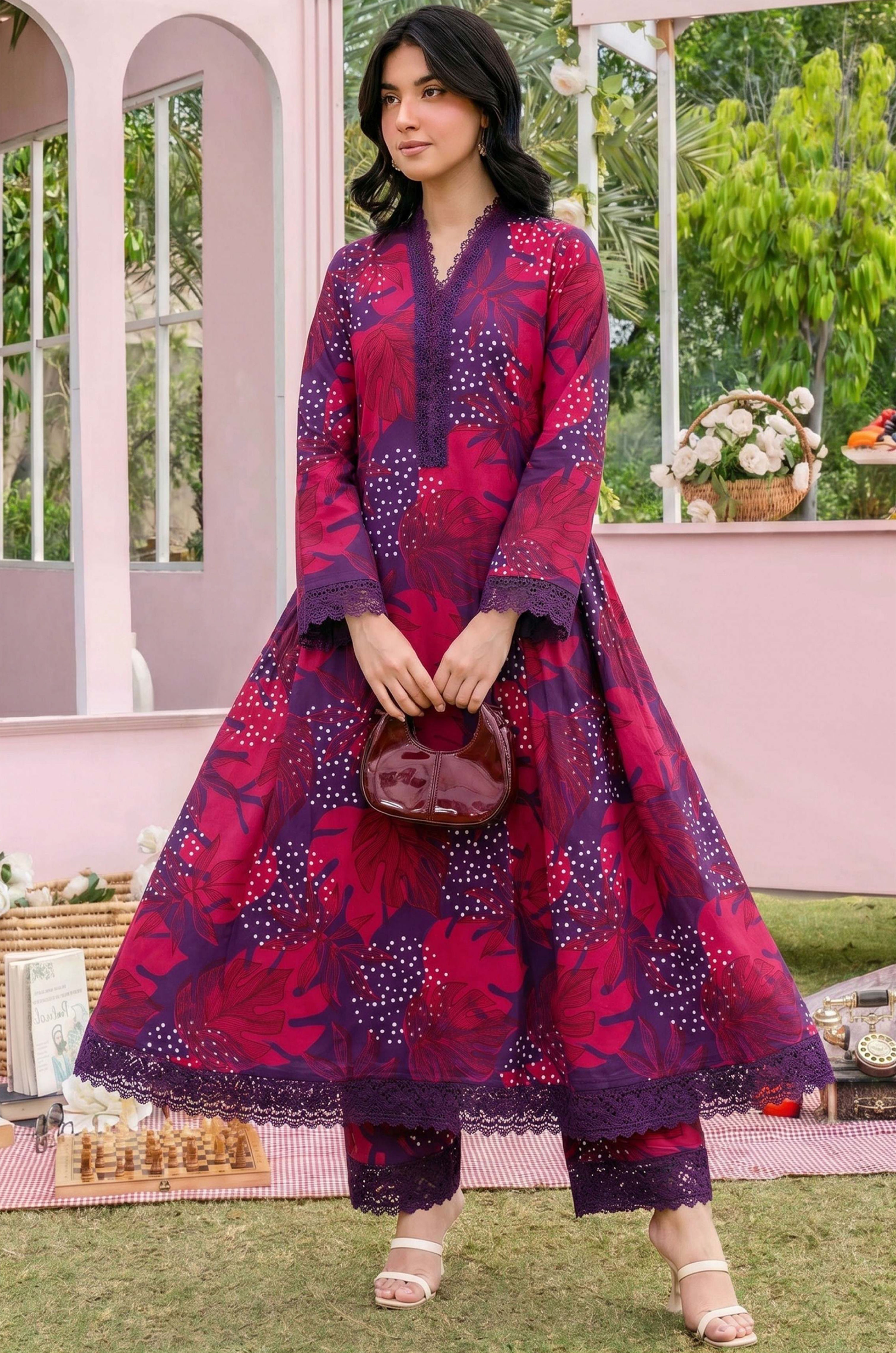 Fashionik Digital Printed Superior Lawn 2PC Unstitched Suit D-20