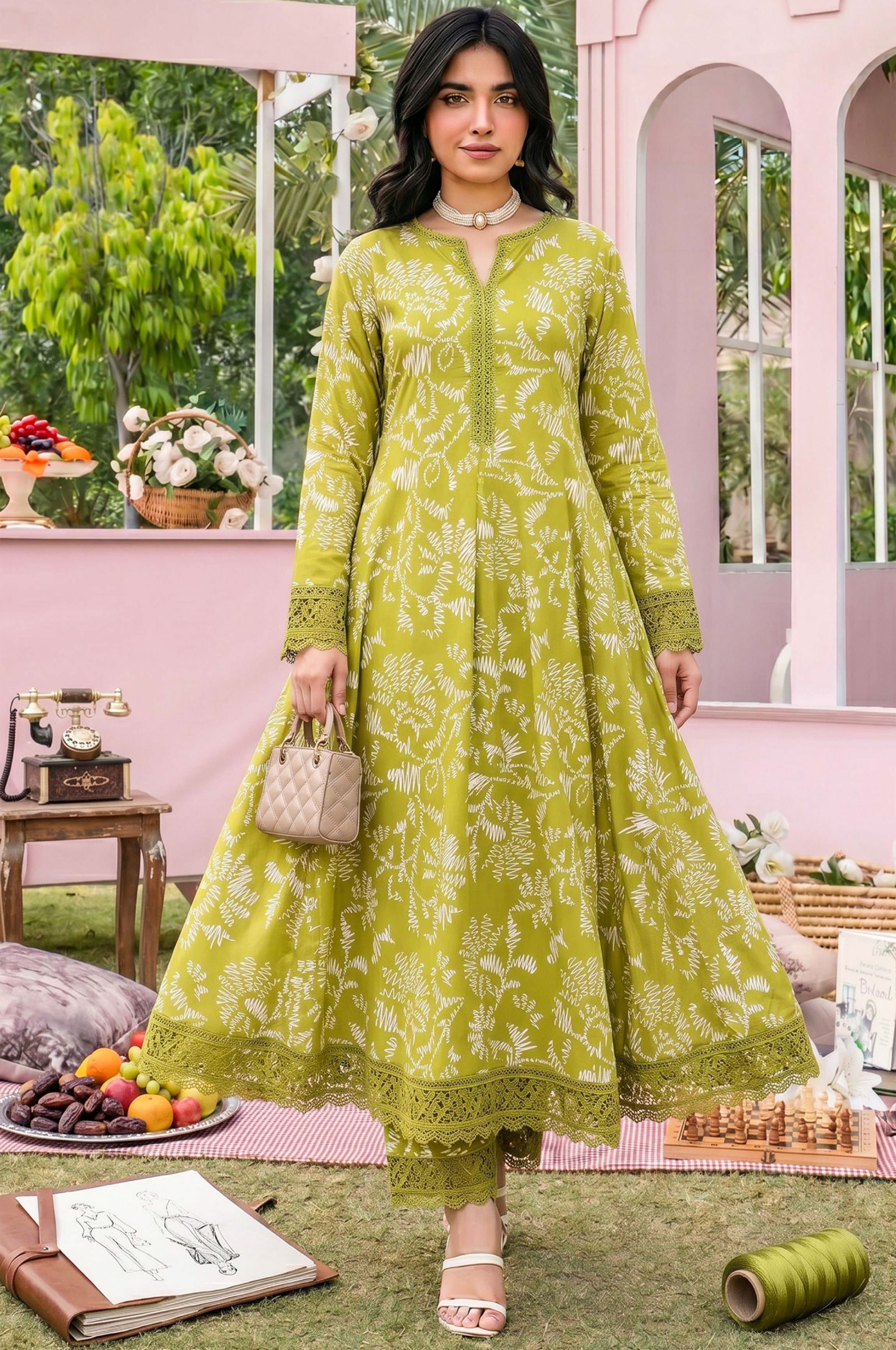 Fashionik Digital Printed Superior Lawn 2PC Unstitched Suit D-03