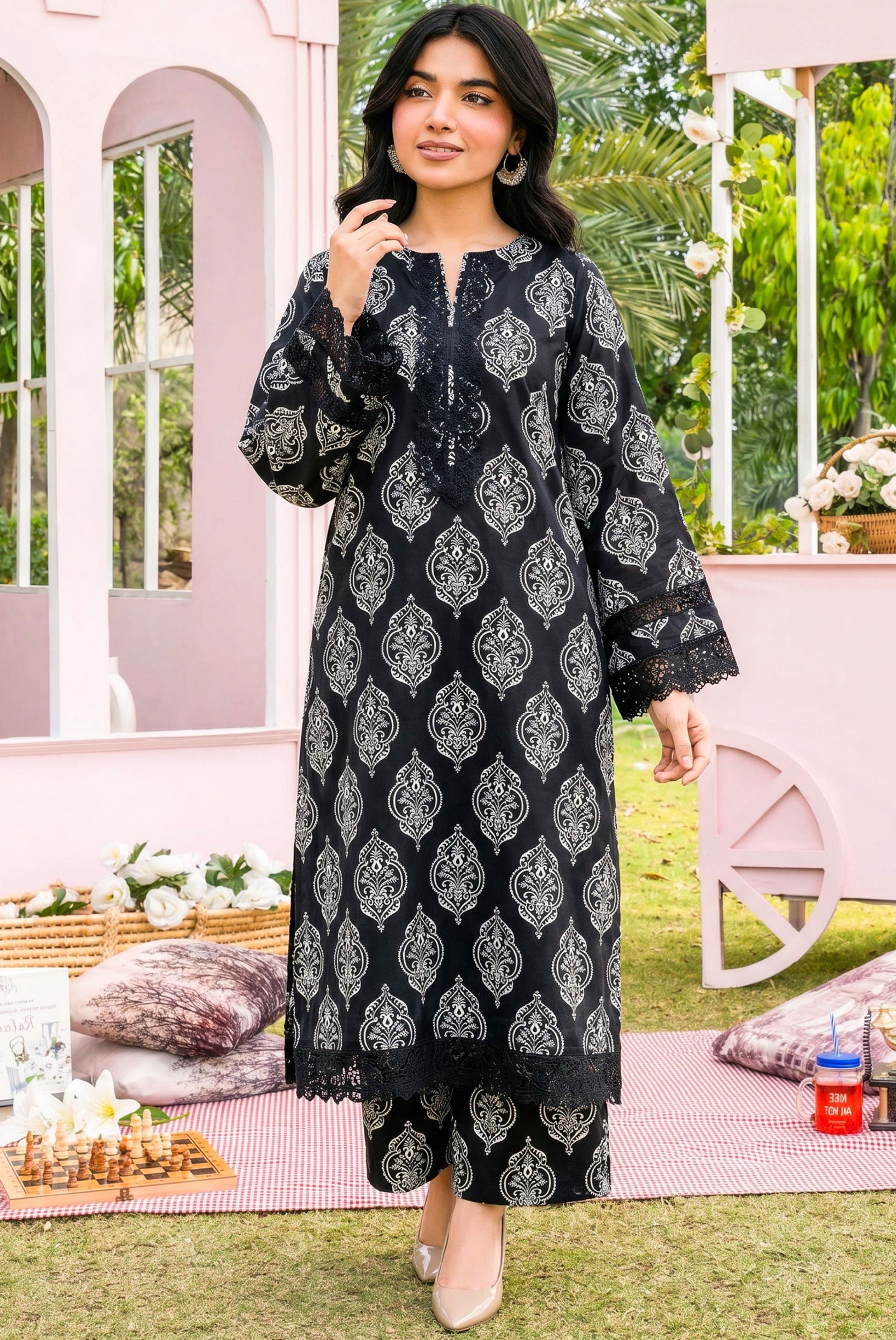 Fashionik Digital Printed Superior Lawn 2PC Unstitched Suit D-07