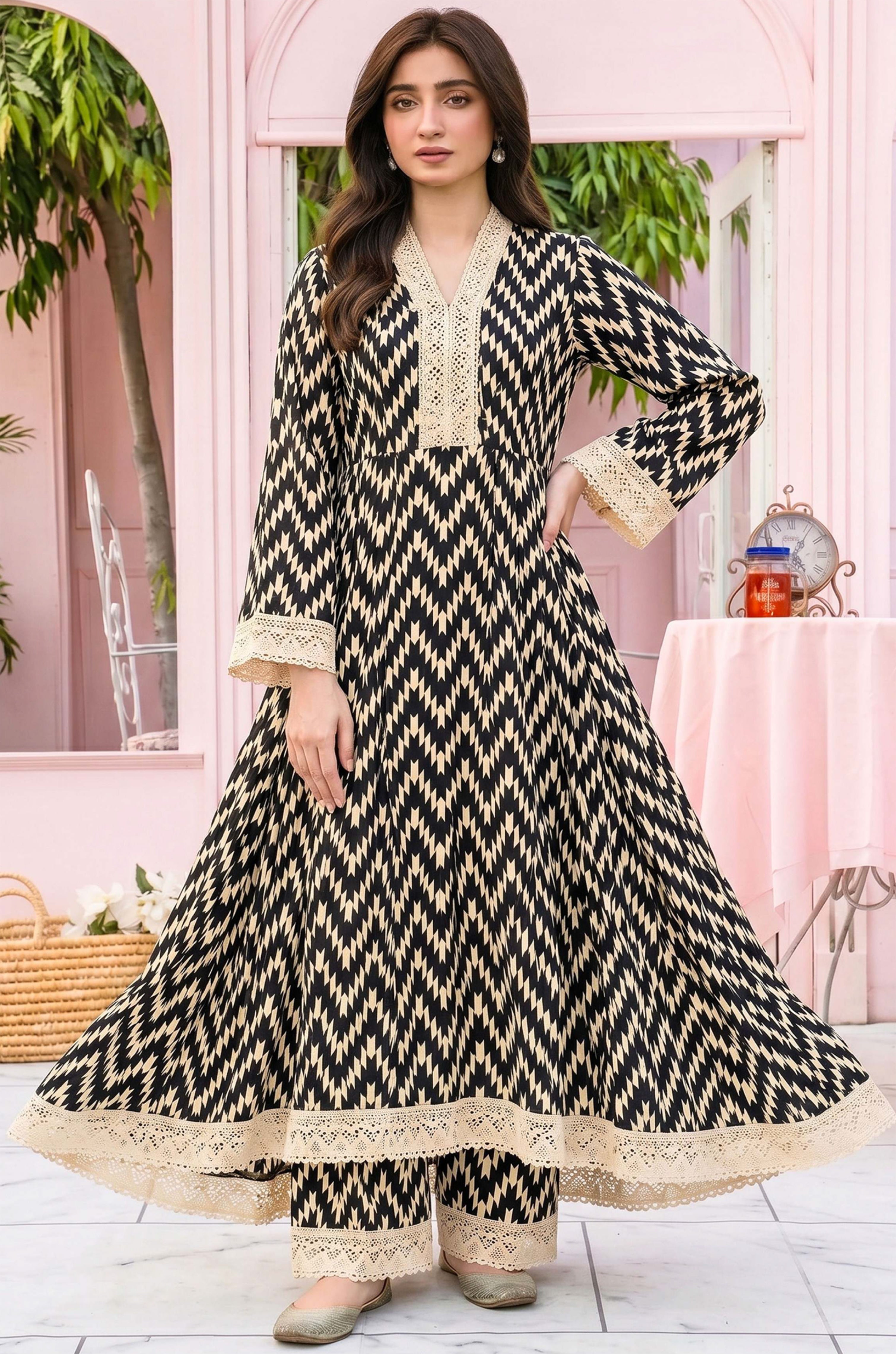 Fashionik Digital Printed Superior Lawn 2PC Unstitched Suit D-09