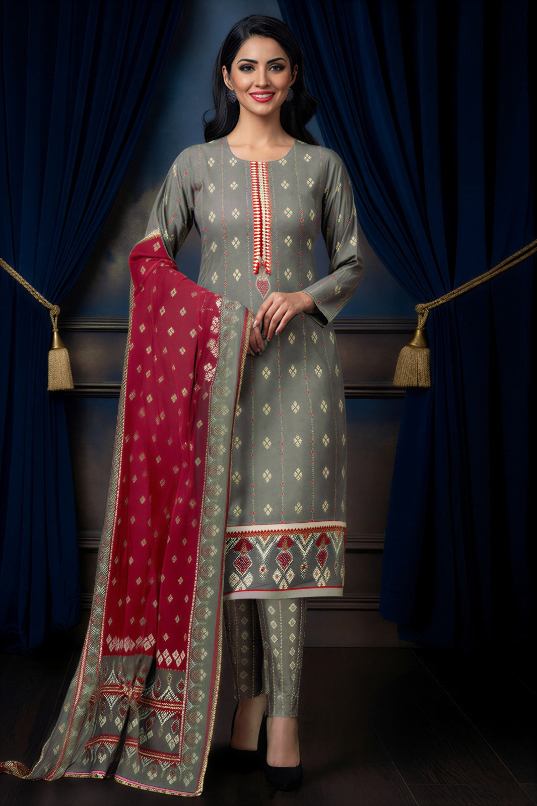 Sapphire 3PC Unstitched Bahaar SN-12