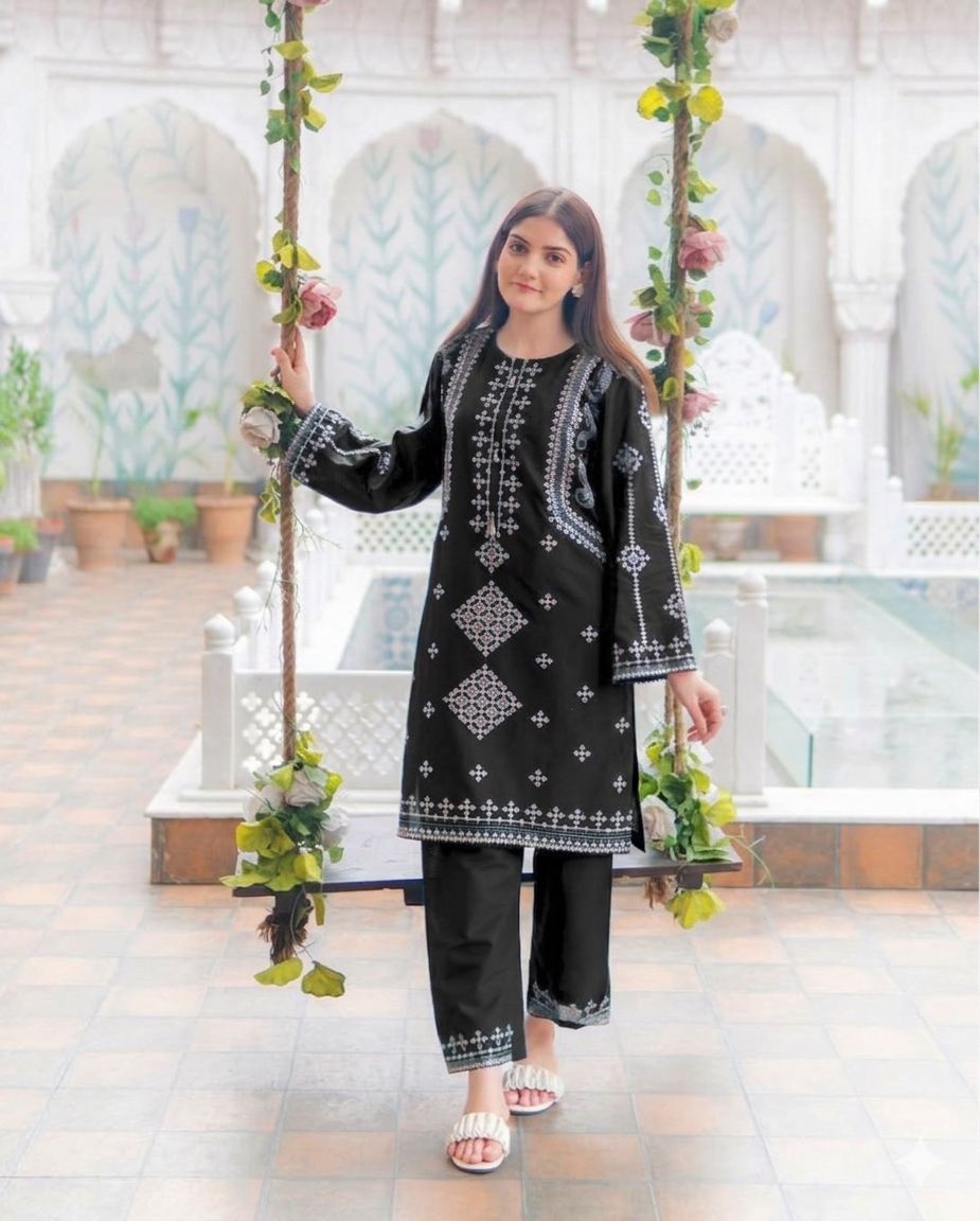 Most Hit 2PC Embroidered Lawn D-19