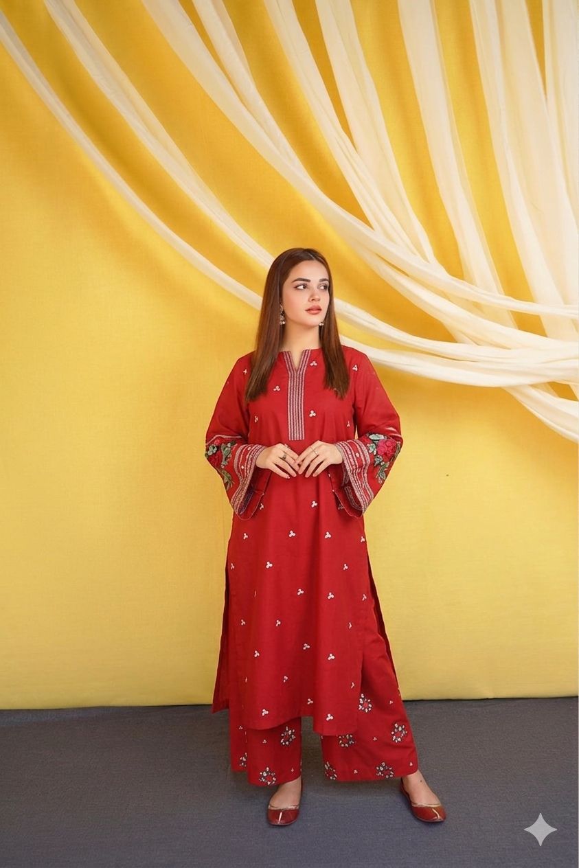 Most Hit 2PC Embroidered Lawn D-22