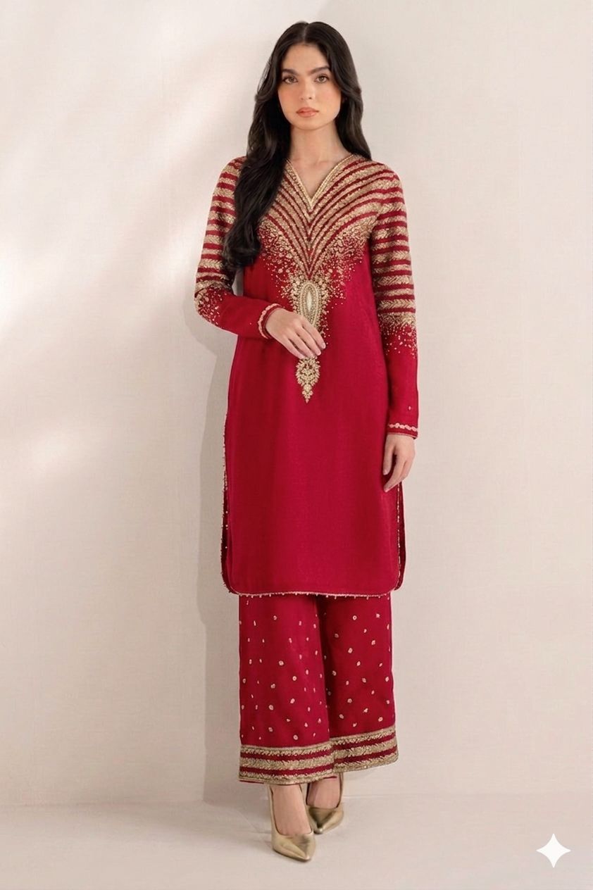 Most Hit 2PC Embroidered Lawn D-10