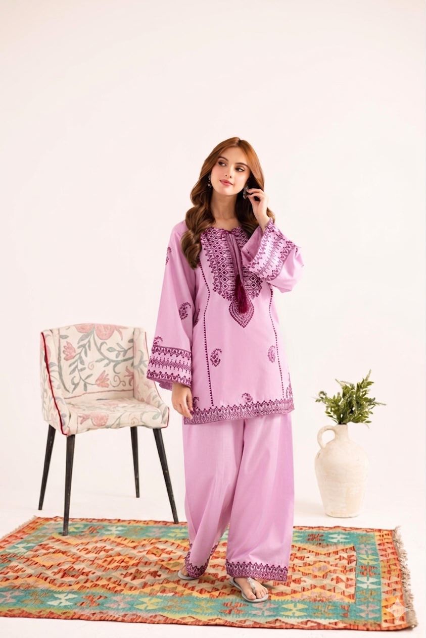 Most Hit 2PC Embroidered Lawn D-12