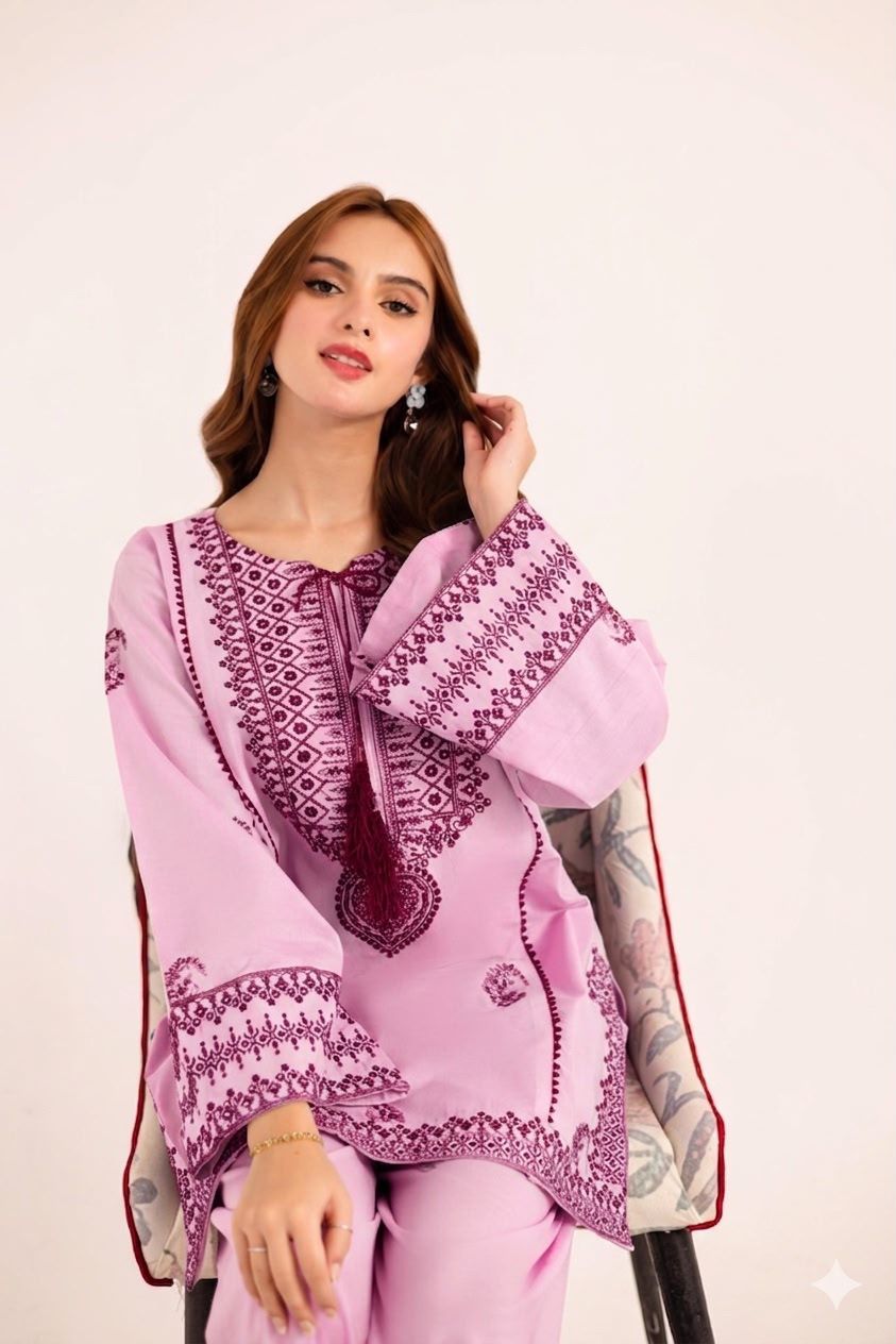 Most Hit 2PC Embroidered Lawn D-12