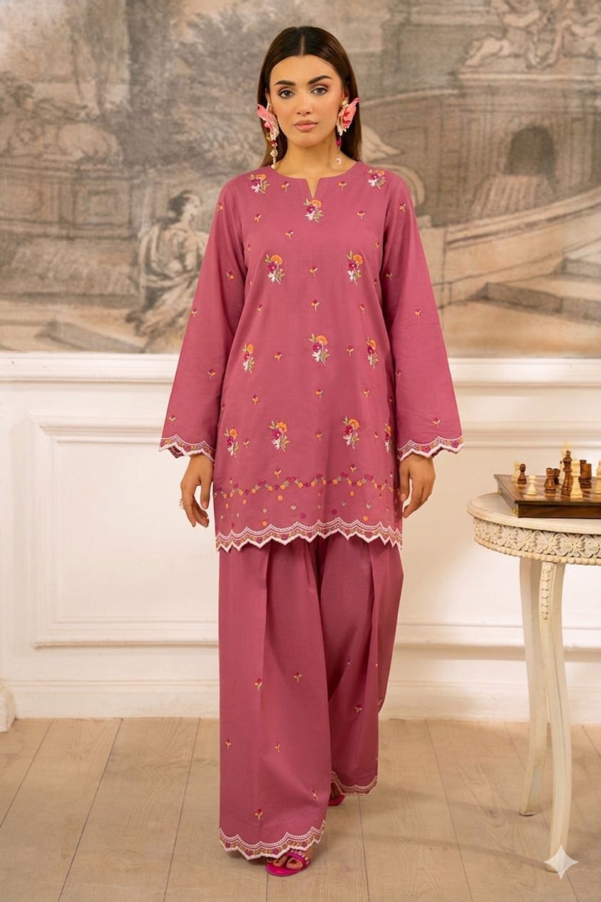 Most Hit 2PC Embroidered Lawn D-15