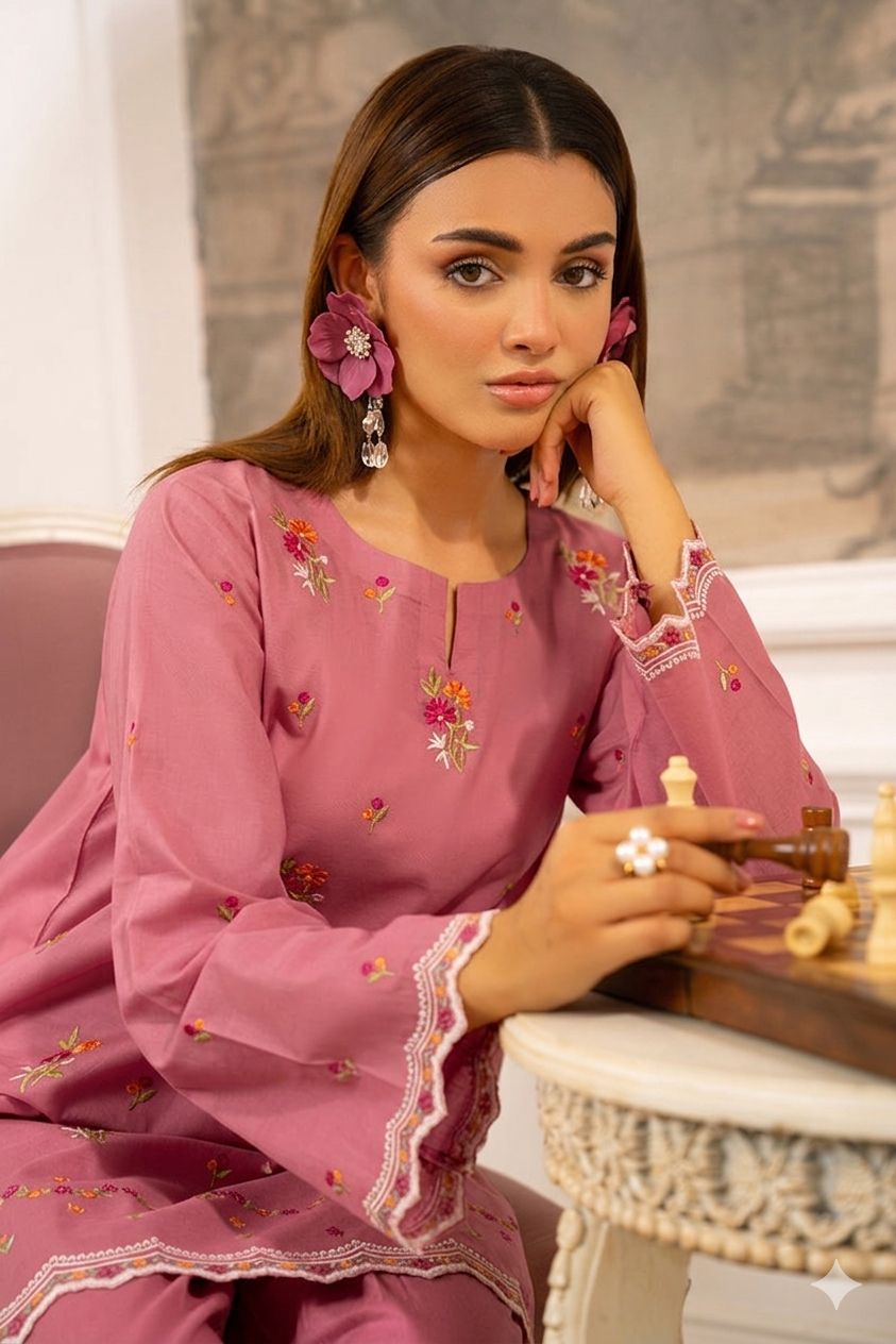 Most Hit 2PC Embroidered Lawn D-15
