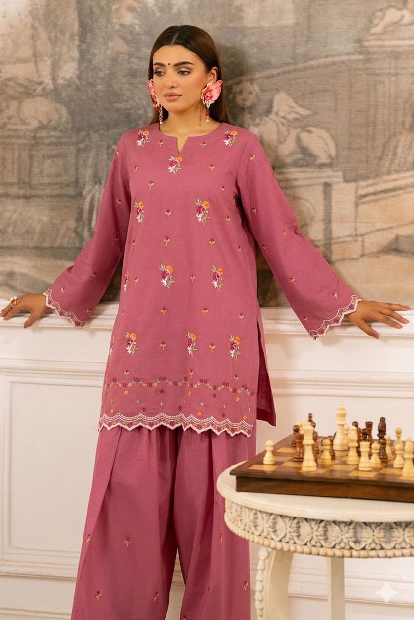 Most Hit 2PC Embroidered Lawn D-15