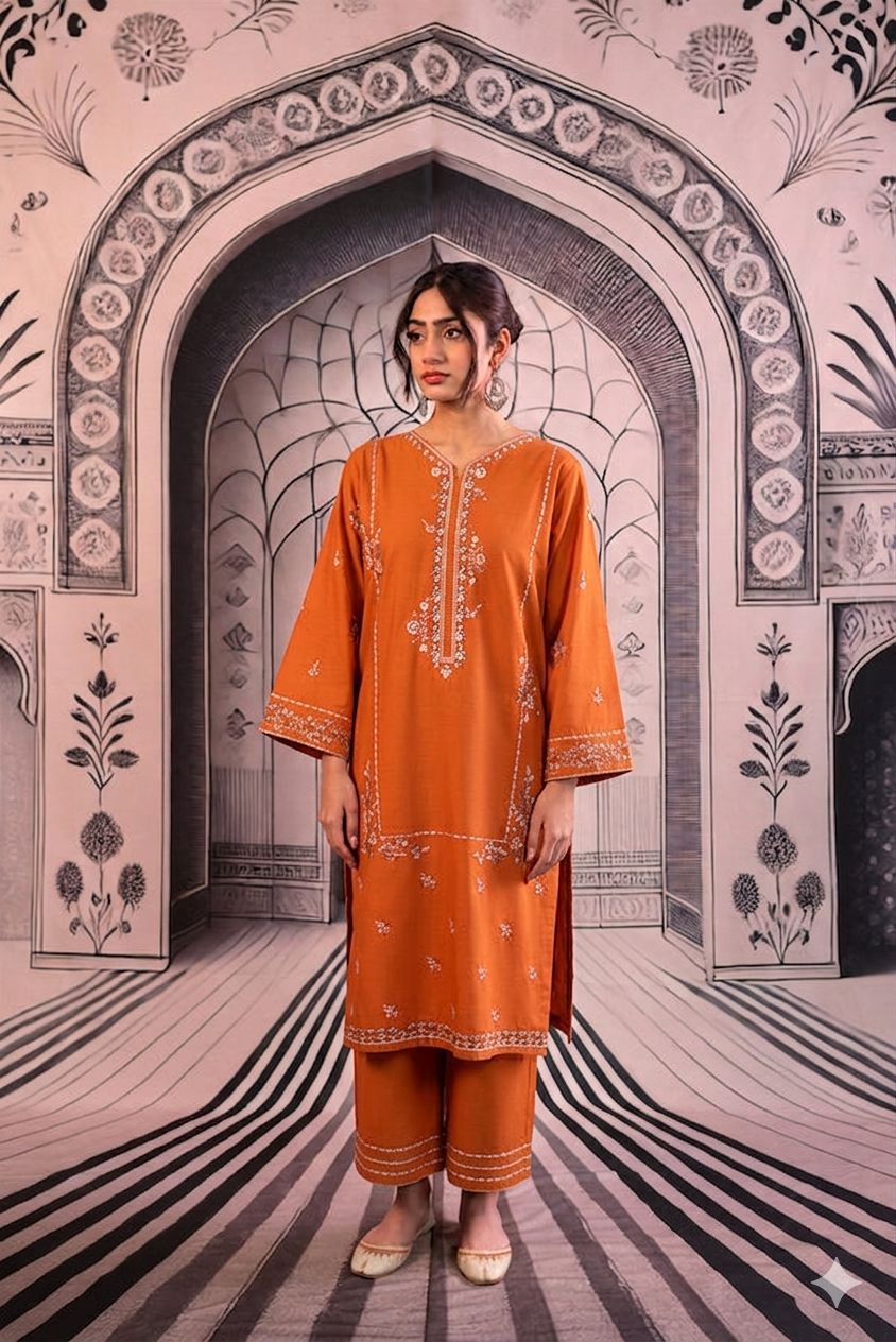 Most Hit 2PC Embroidered Lawn D-16
