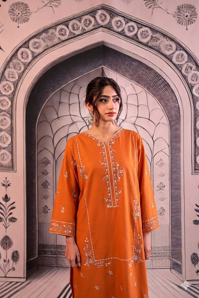 Most Hit 2PC Embroidered Lawn D-16