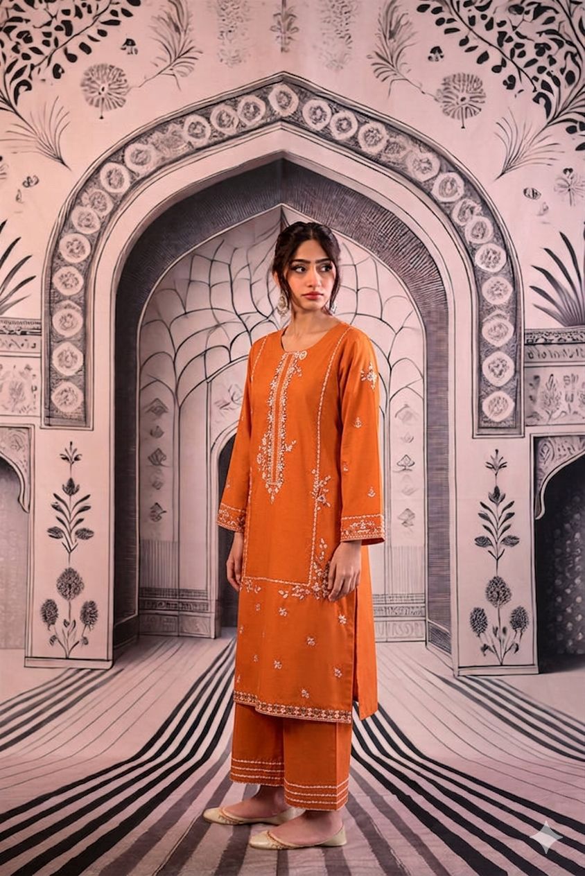 Most Hit 2PC Embroidered Lawn D-16
