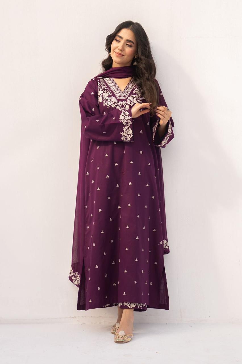Most Hit 2PC Embroidered Lawn D-01