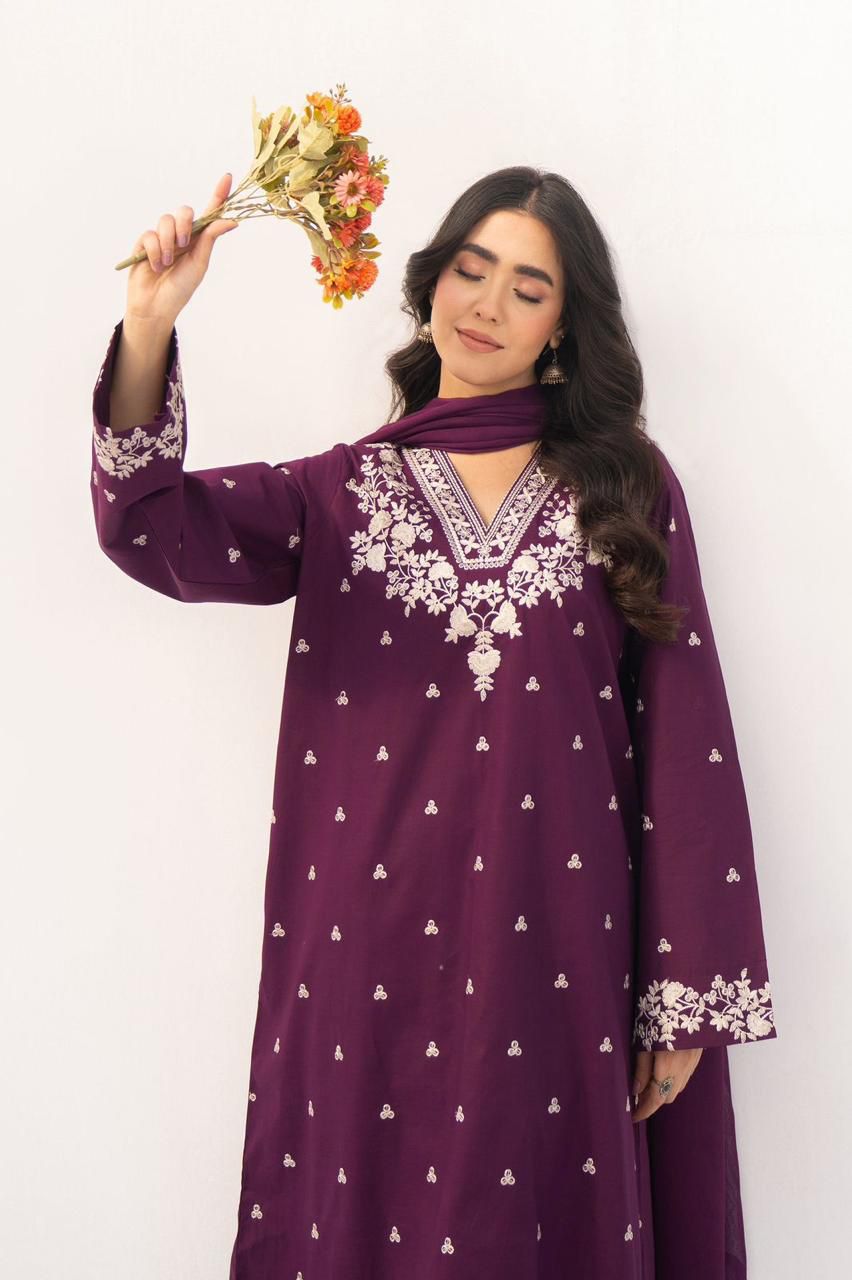 Most Hit 2PC Embroidered Lawn D-01