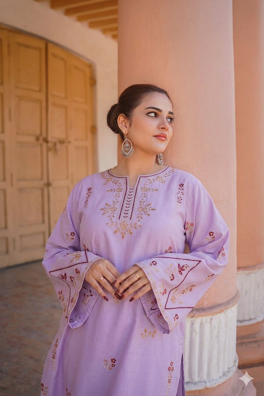 Most Hit 2PC Embroidered Lawn D-02