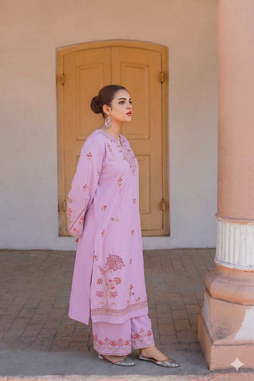 Most Hit 2PC Embroidered Lawn D-02