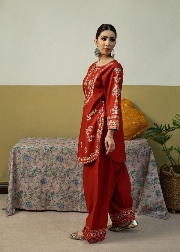 Most Hit 2PC Embroidered Lawn D-03